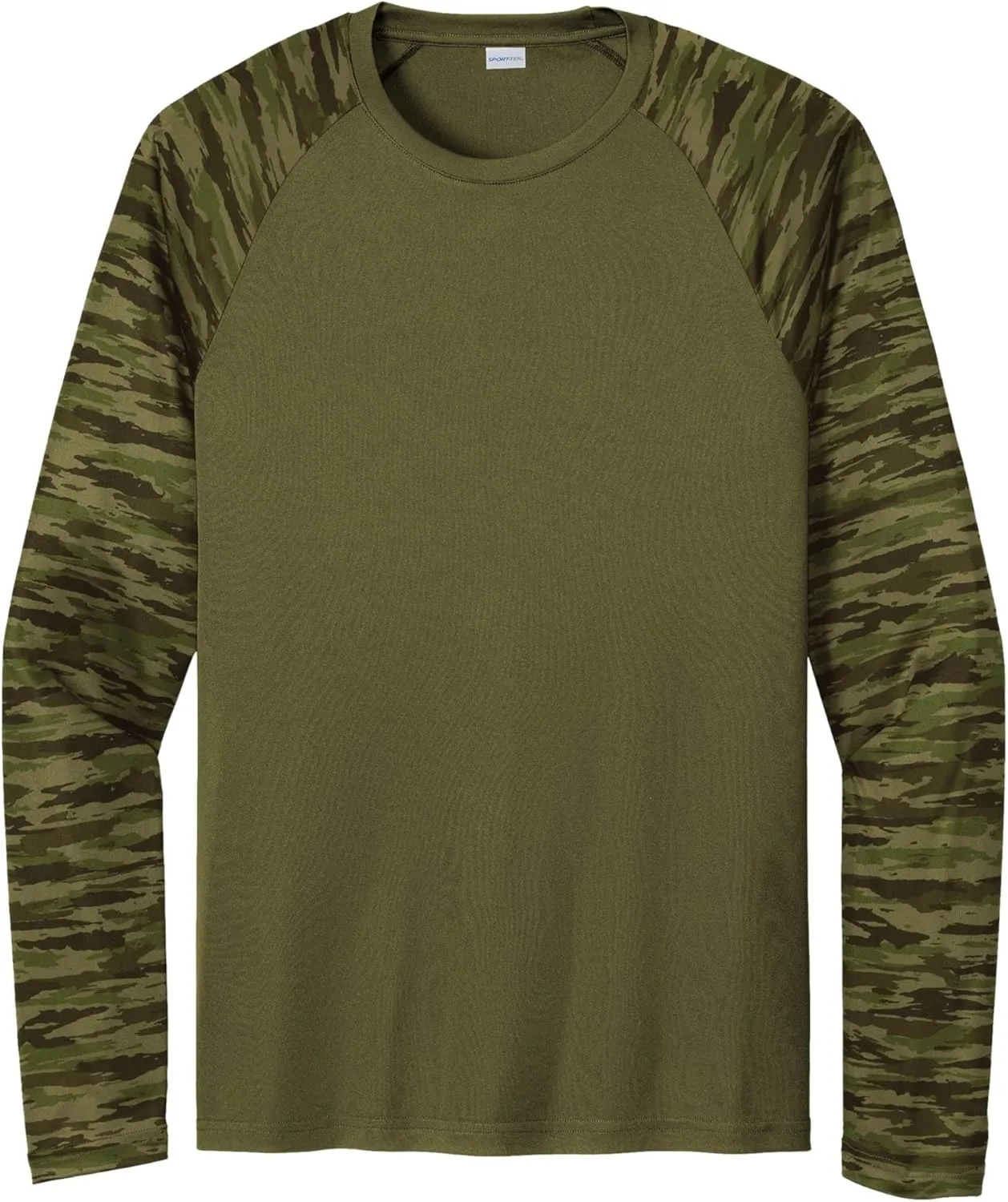 

SPORT-TEK Unisex Drift Camo Colorblock Long Sleeve Tee | Athletic Fit