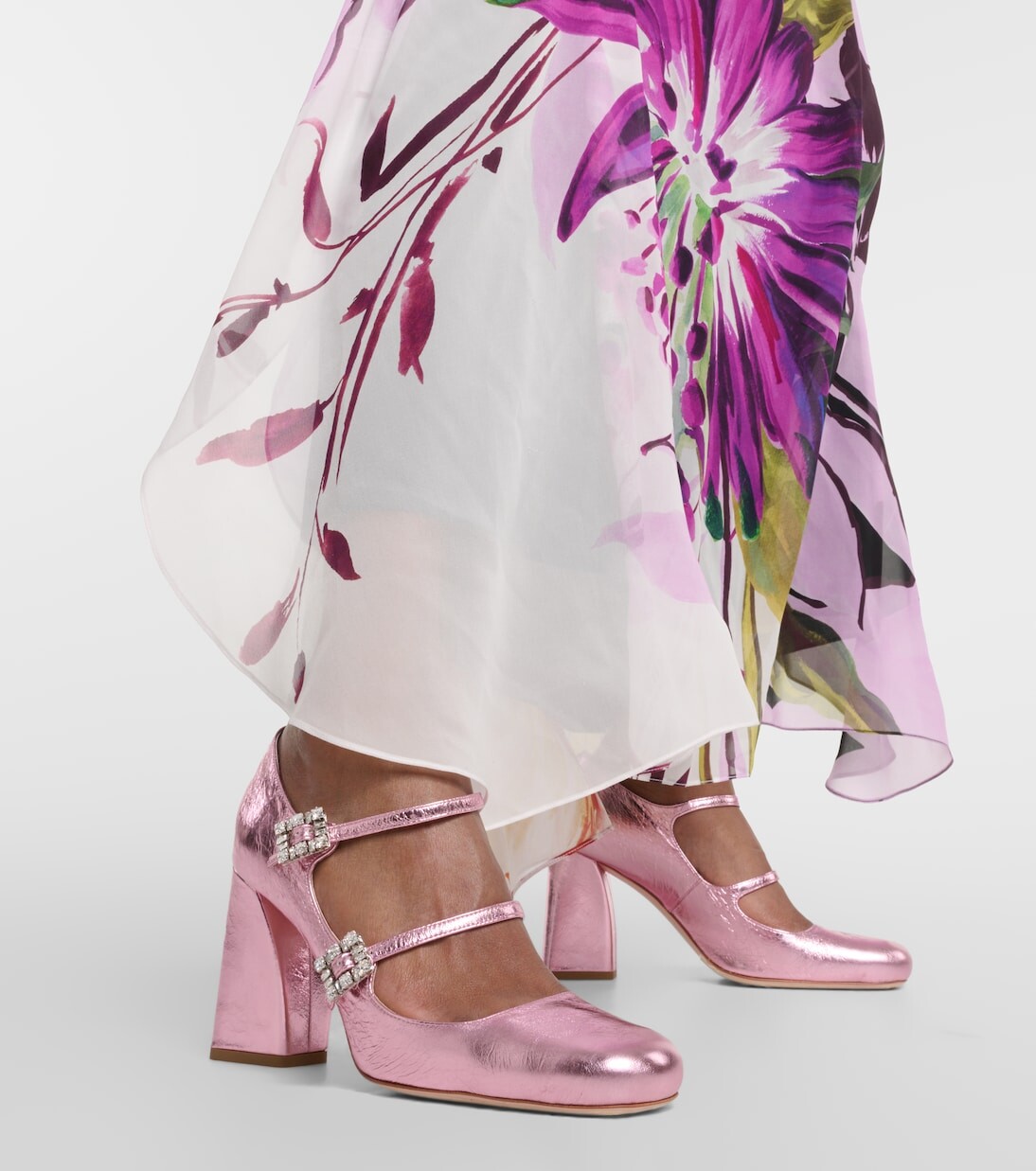 Кожаные туфли très vivier babies mini с эффектом металлик Roger Vivier, розовый — фото 4