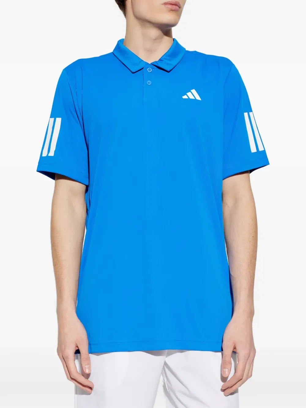 Клубная теннисная рубашка-поло с тремя полосками Adidas, синий — фото 3