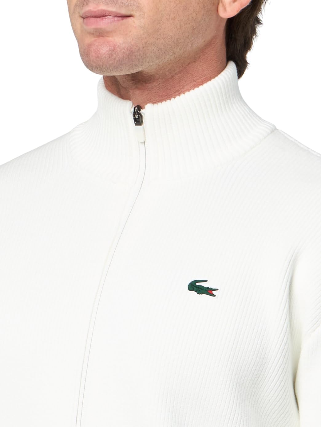 Lacoste мужской спортивный свитер с резинкой и молнией для гольфа, Flour — фото 3