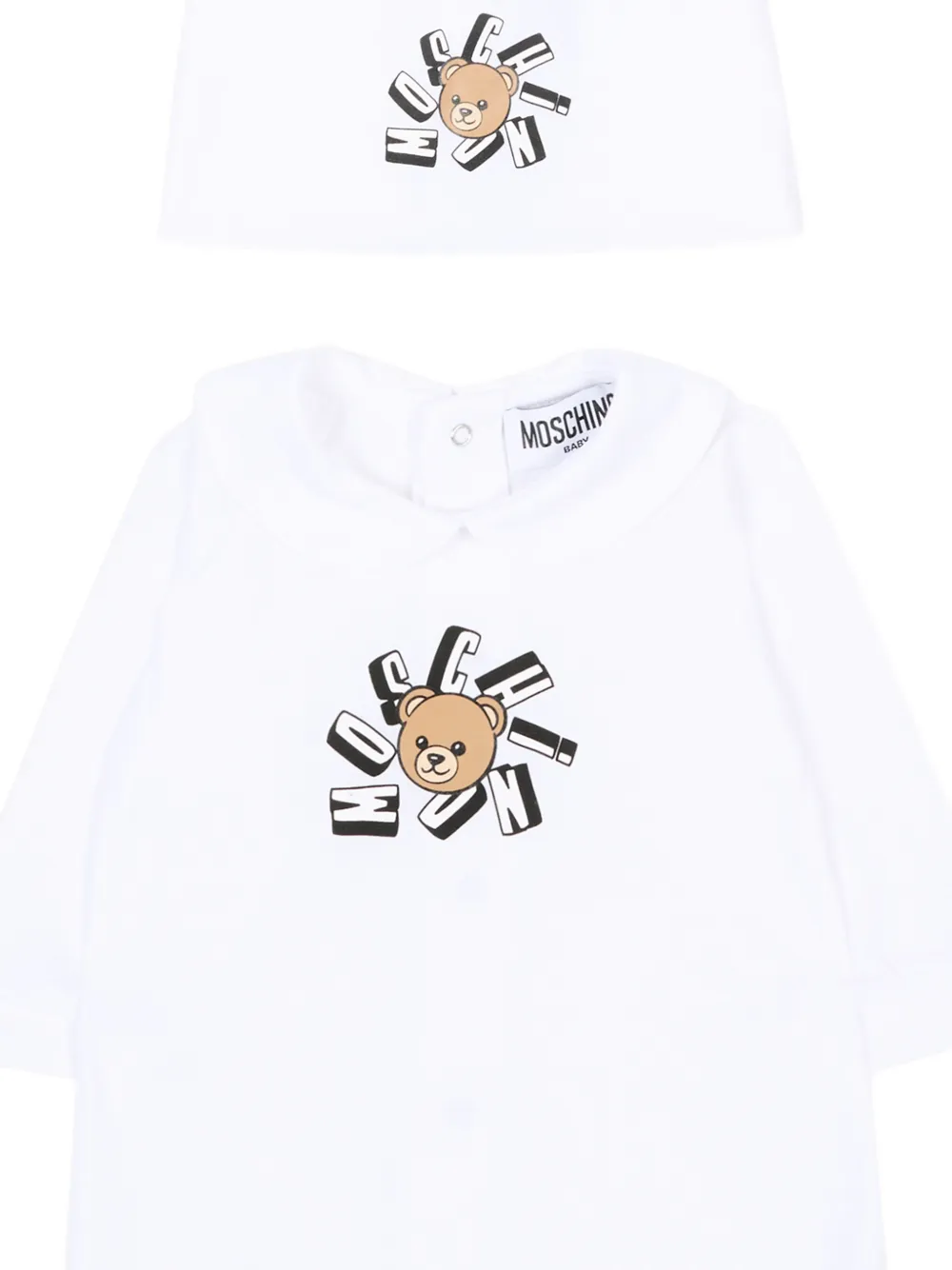 Детский комплект с рисунком мишки Moschino Kids, белый — фото 3