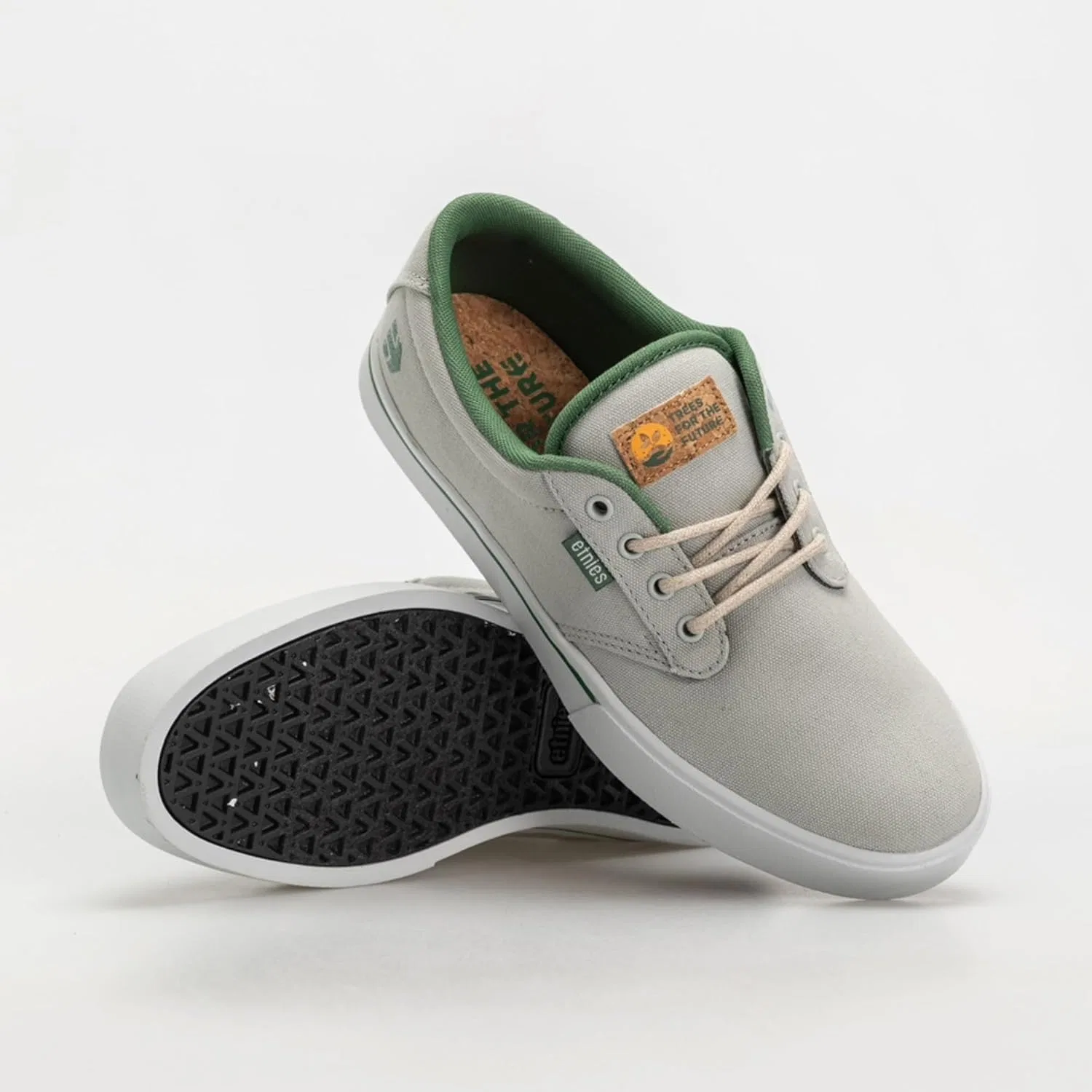 Кроссовки для скейтбординга Etnies Jameson 2 Eco, Grey/White/Green — фото 2