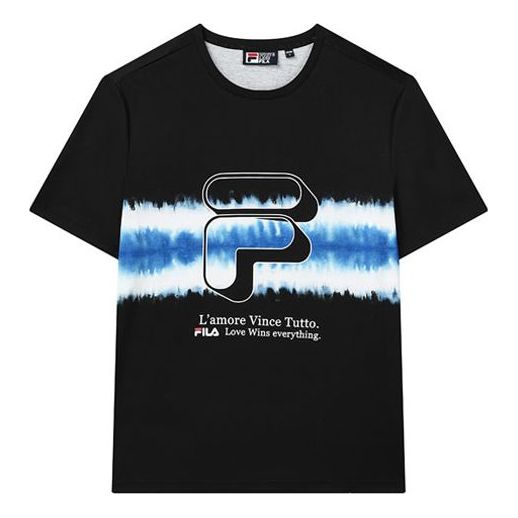 

Футболка sport casual round neck printshort sleeves t shirt men's black Fila, черный