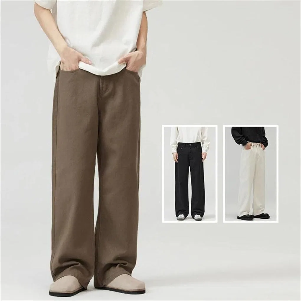 Джинсы прямые свободные Men's Cotton Baggy Straight, White — фото 2