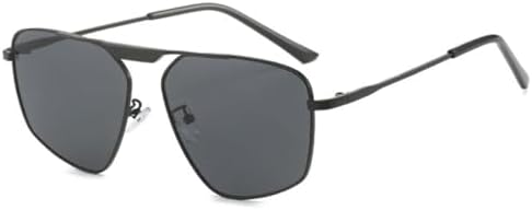 

Солнцезащитные очки в стиле ретро 2027 года из металла, многоугольные, квадратные, для женщин, модные, цвета шампанского, с защитой от УФ-излучения UV400, для мужчин MTZJH, Black Gray