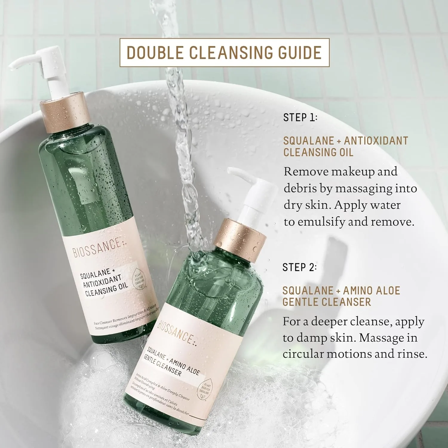 Гель для умывания Biossance — Squalane + Amino Aloe Gentle Face Wash - пенящийся , увлажняющий для всех типов кожи, 200 мл — фото 4