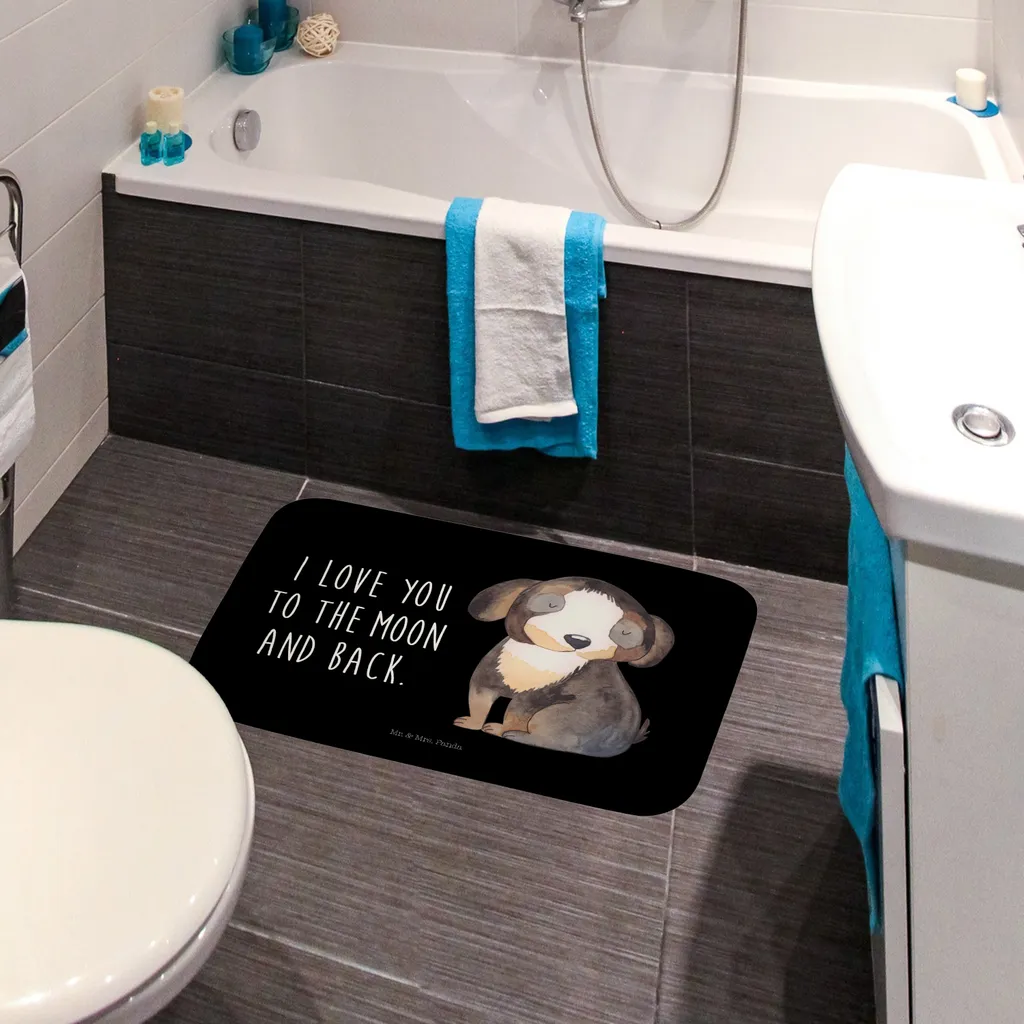 

Коврик для ванной Mr. & Mrs. Panda, черный