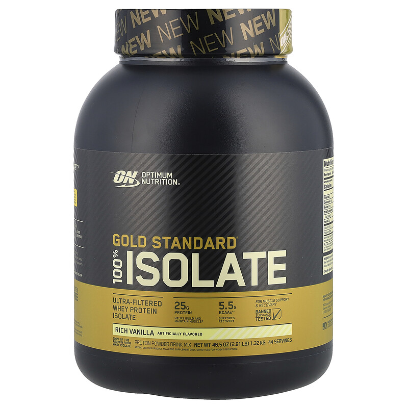 

Optimum Nutrition, Gold Standard, 100% изолят, со вкусом ванили, 1,32 кг (2,91 фунта)