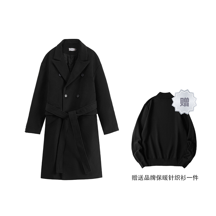 

I’m David Пальто унисекс, Black (Comes with Knitted Fabric Sweater)