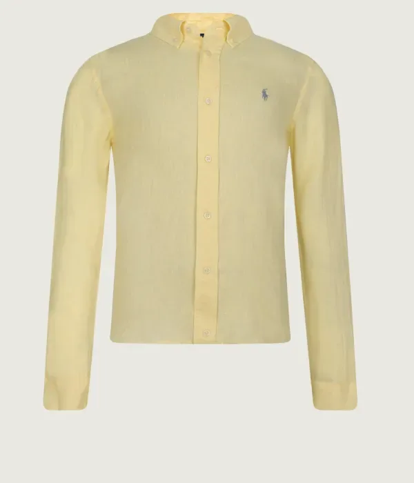 Льняная рубашка regular fit Polo Ralph Lauren, желтый