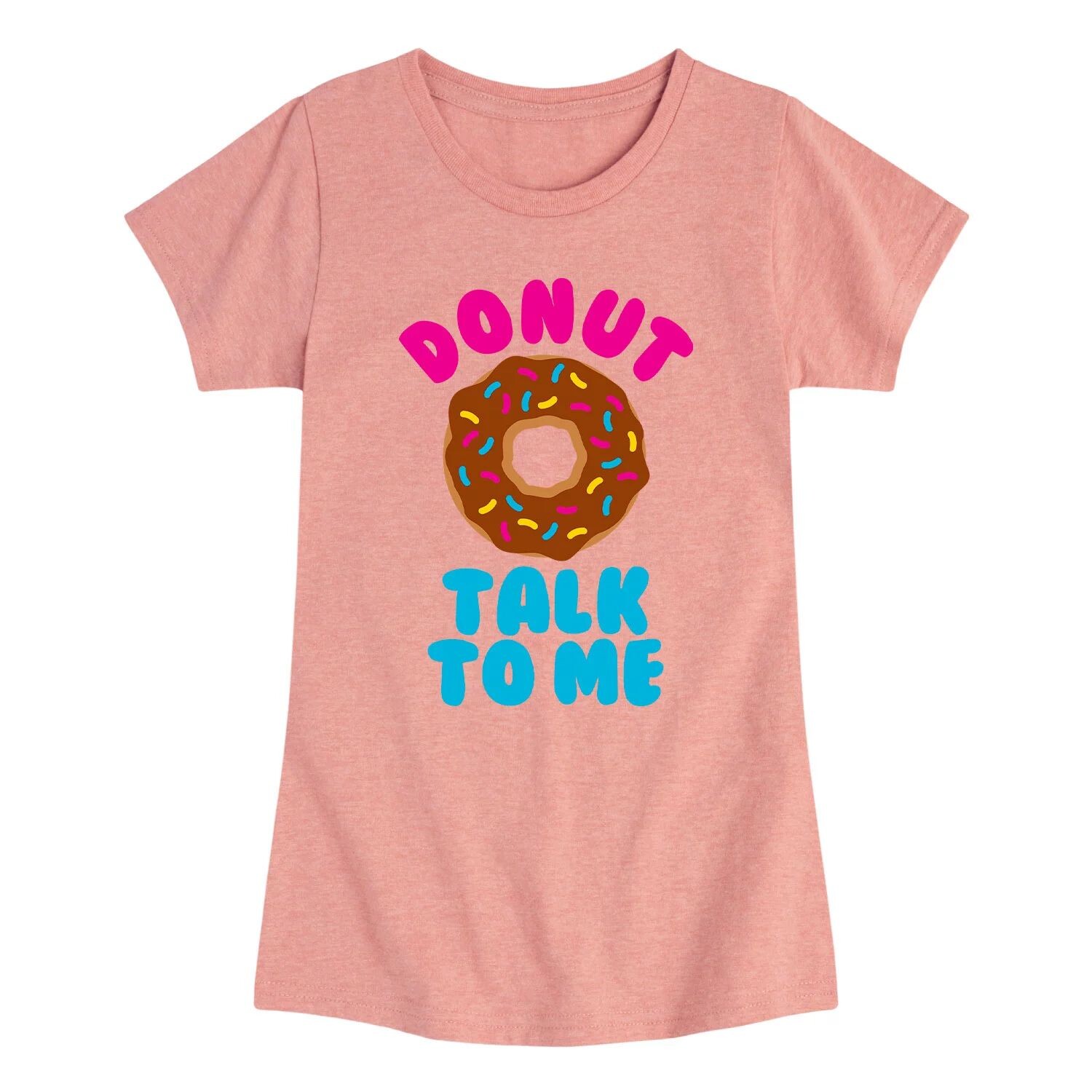 Футболка с рисунком Donut Talk To Me для девочек 7–16 лет Licensed Character, розовый
