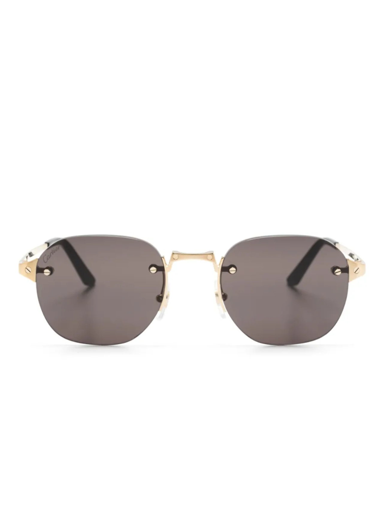 

Cartier Eyewear солнцезащитные очки с квадратными линзами, золотой