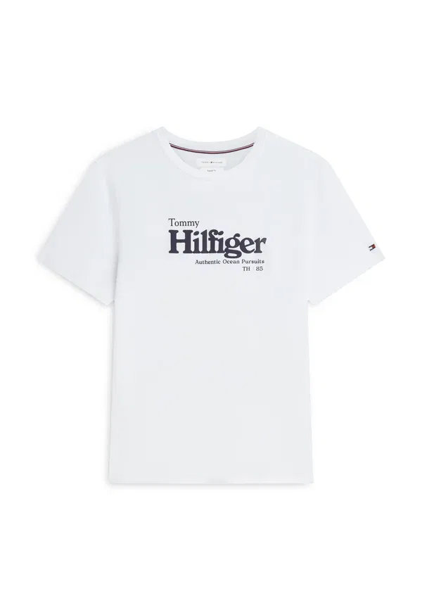 Футболка Tommy Hilfiger с принтом, белая — фото 4