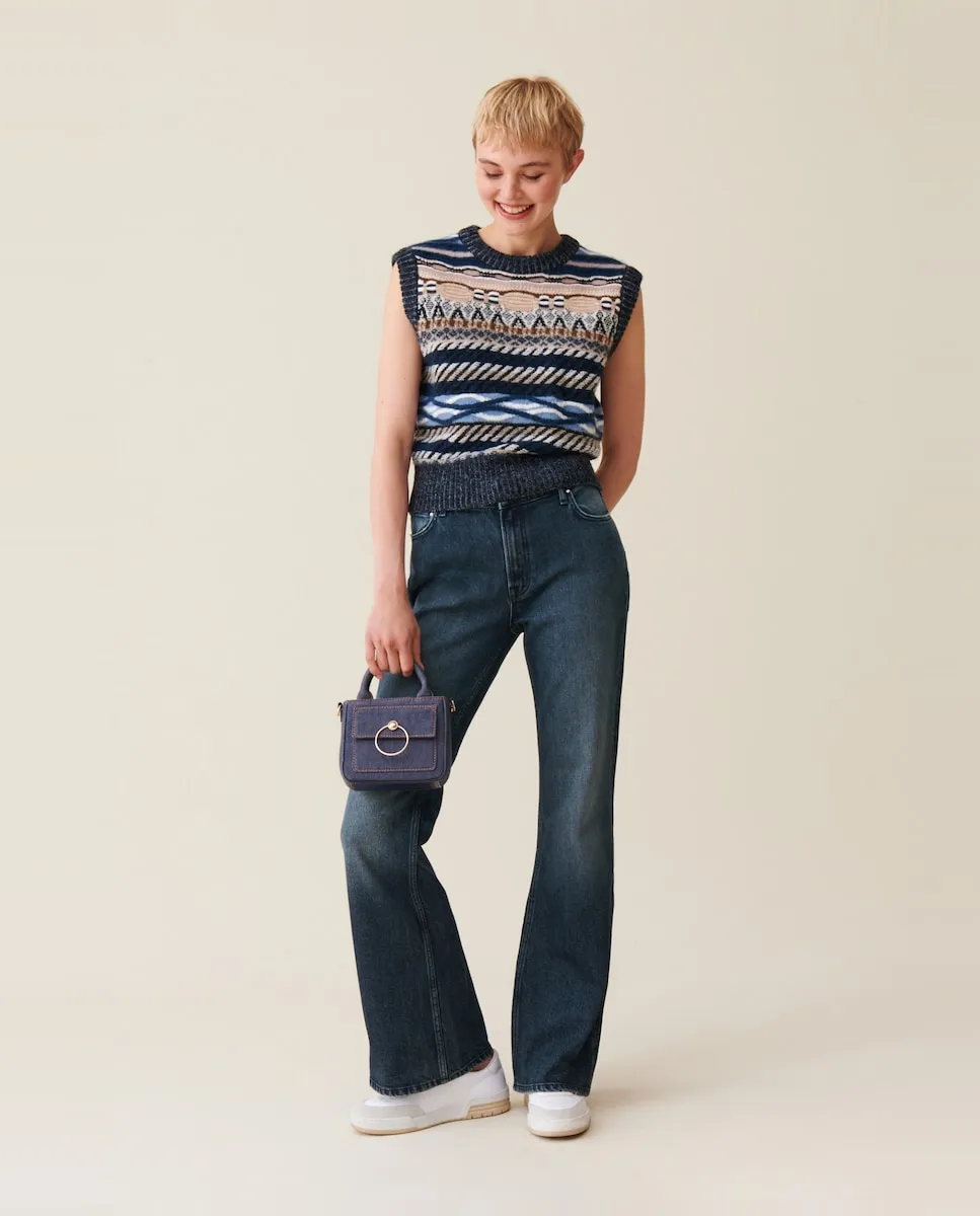 

Расклешенные женские джинсы из денима Claudie Pierlot, голубой