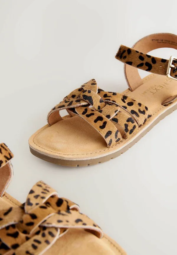 Сандалии стандартного размера Next, Brown Leopard Print — фото 4