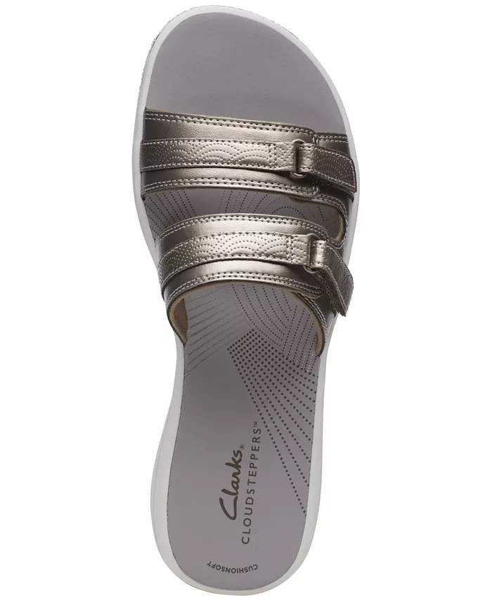 Женские комфортные шлепанцы Cloudsteppers Breeze Piper Clarks, серебряный — фото 4