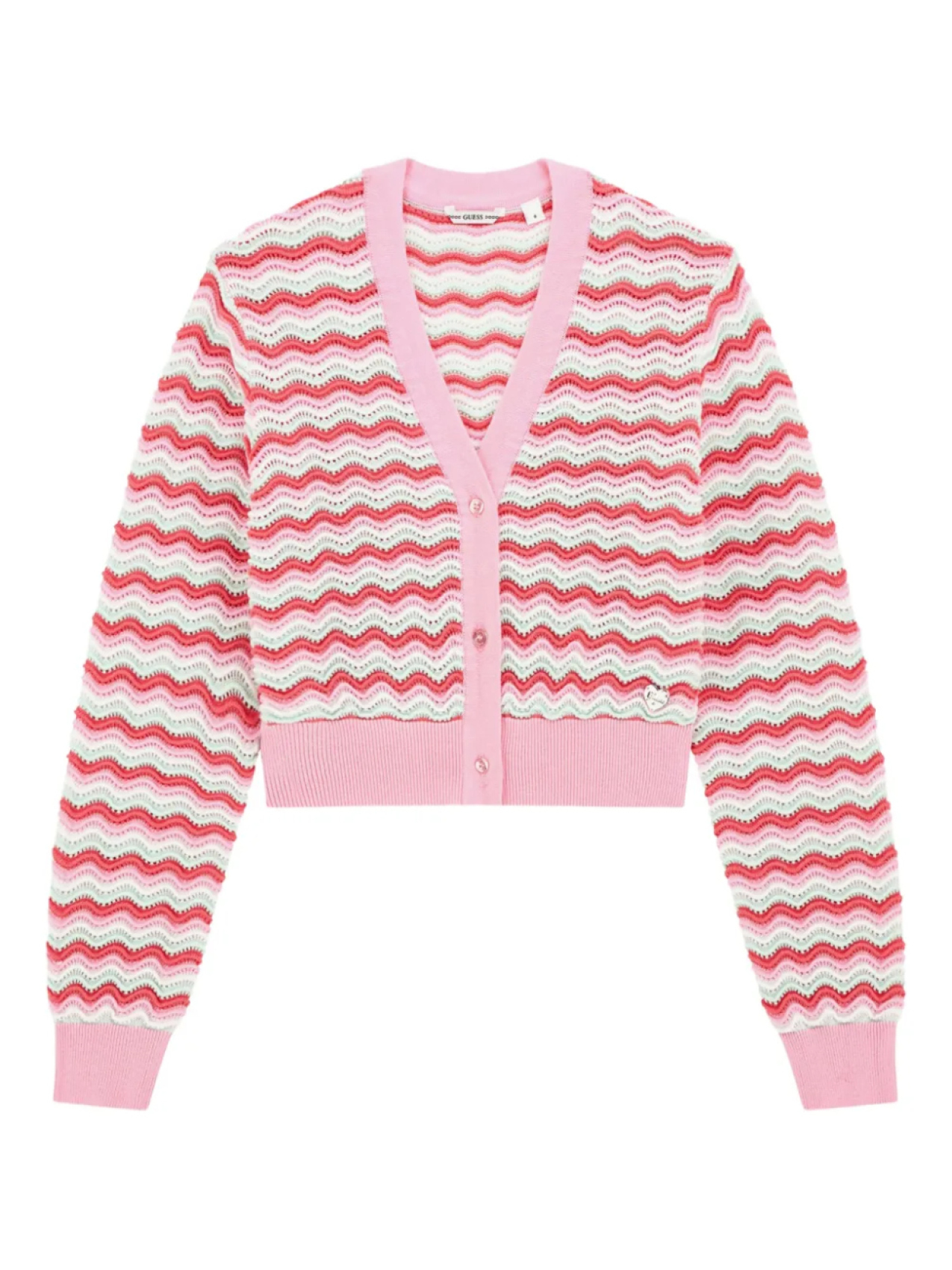 

Кардиган с волнистым узором guess kids, розовый