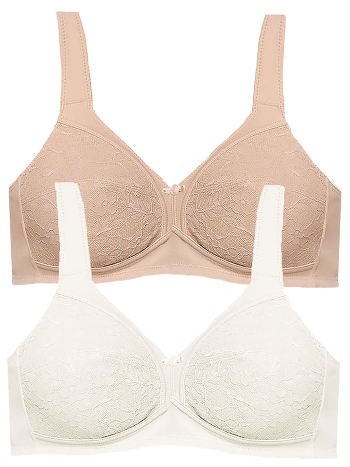 

Набор из 2 базовых бюстгальтеров без косточек с рельефной чашкой в цвете шампань SUSA