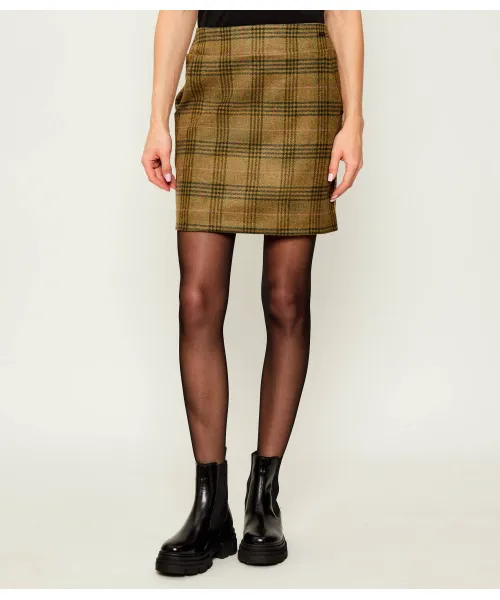 

Юбка из шерсти в клетку Бамбург Barbour, зеленый