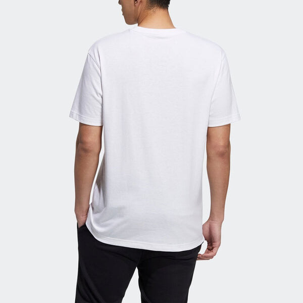 Футболка adidas neo Embroidered Logo Solid Color Sports Round Neck Short Sleeve White, мультиколор — фото 3
