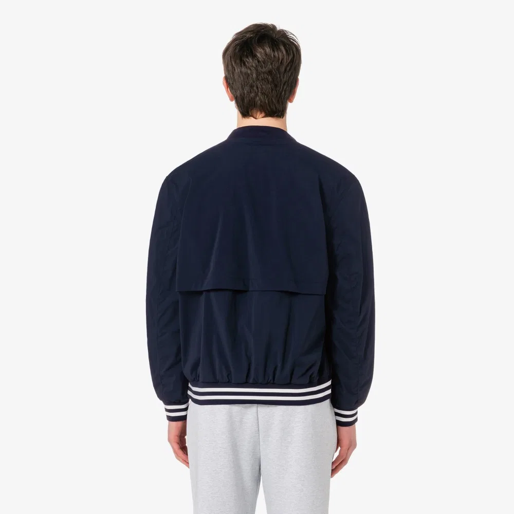 Мужская весенняя куртка-бомбер тёмно-синяя от Lacoste — фото 3