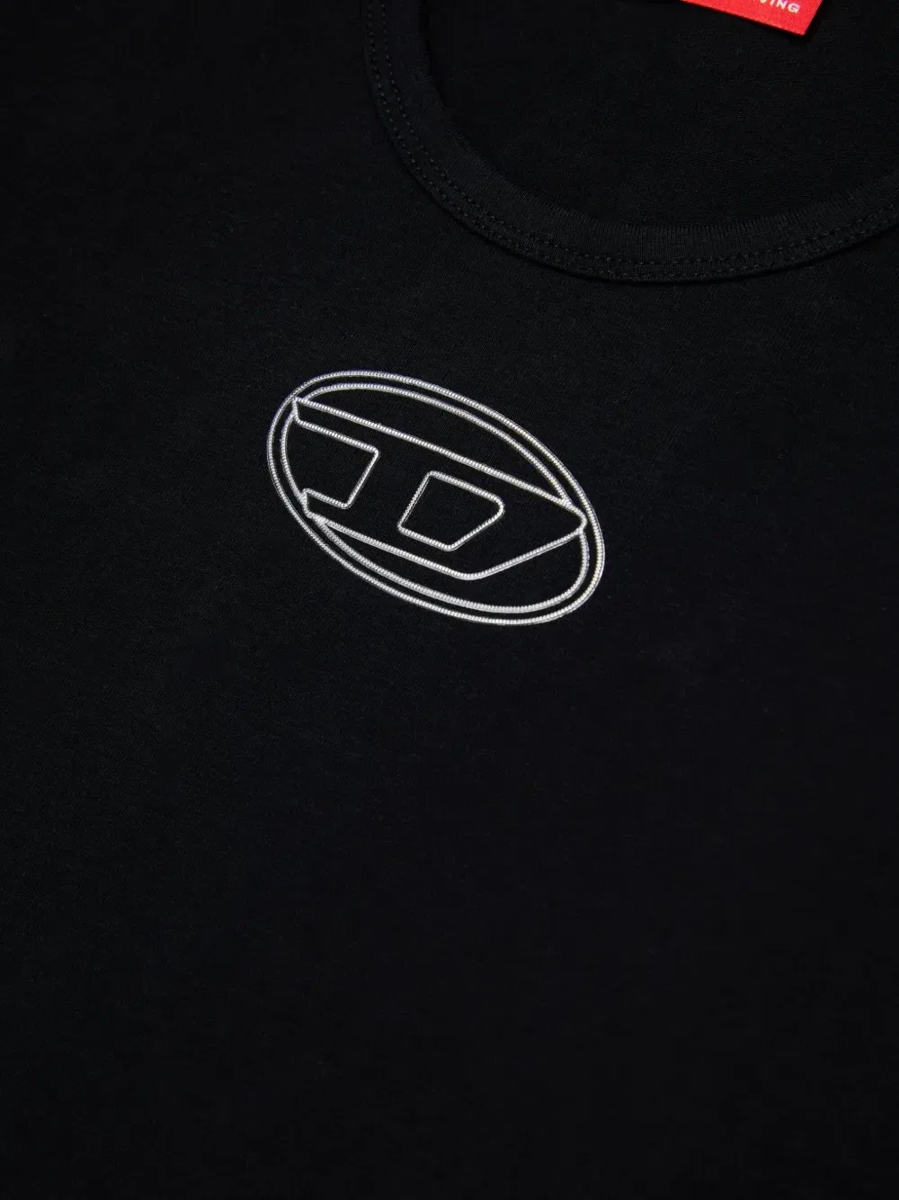 Боди с длинными рукавами и вышитым логотипом Diesel Kids, черный — фото 4