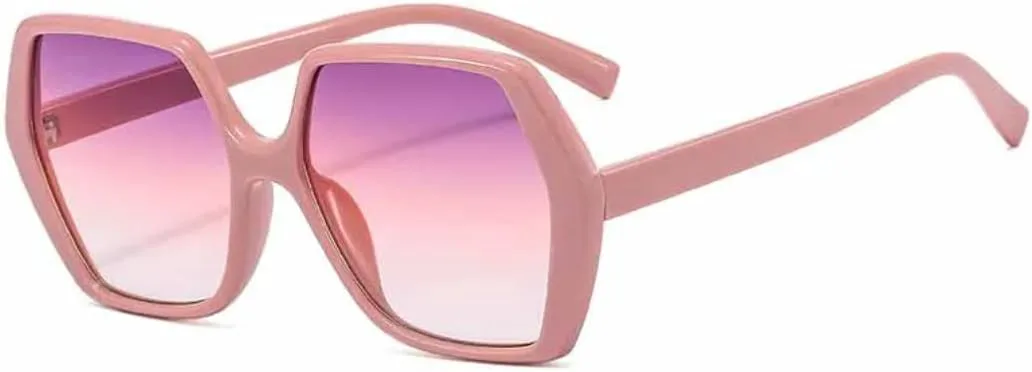 

Модные солнцезащитные очки Polygon в крупной оправе для женщин, мужские, для походов и путешествий, с защитой от УФ-излучения UV400 TVTBBVV, Pink Purple Pink