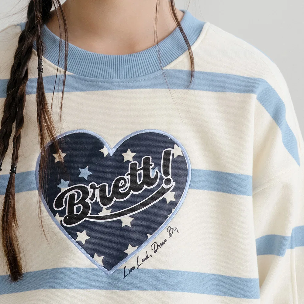 Детский свитшот Heart Star Campus синий от Brettailor — фото 2