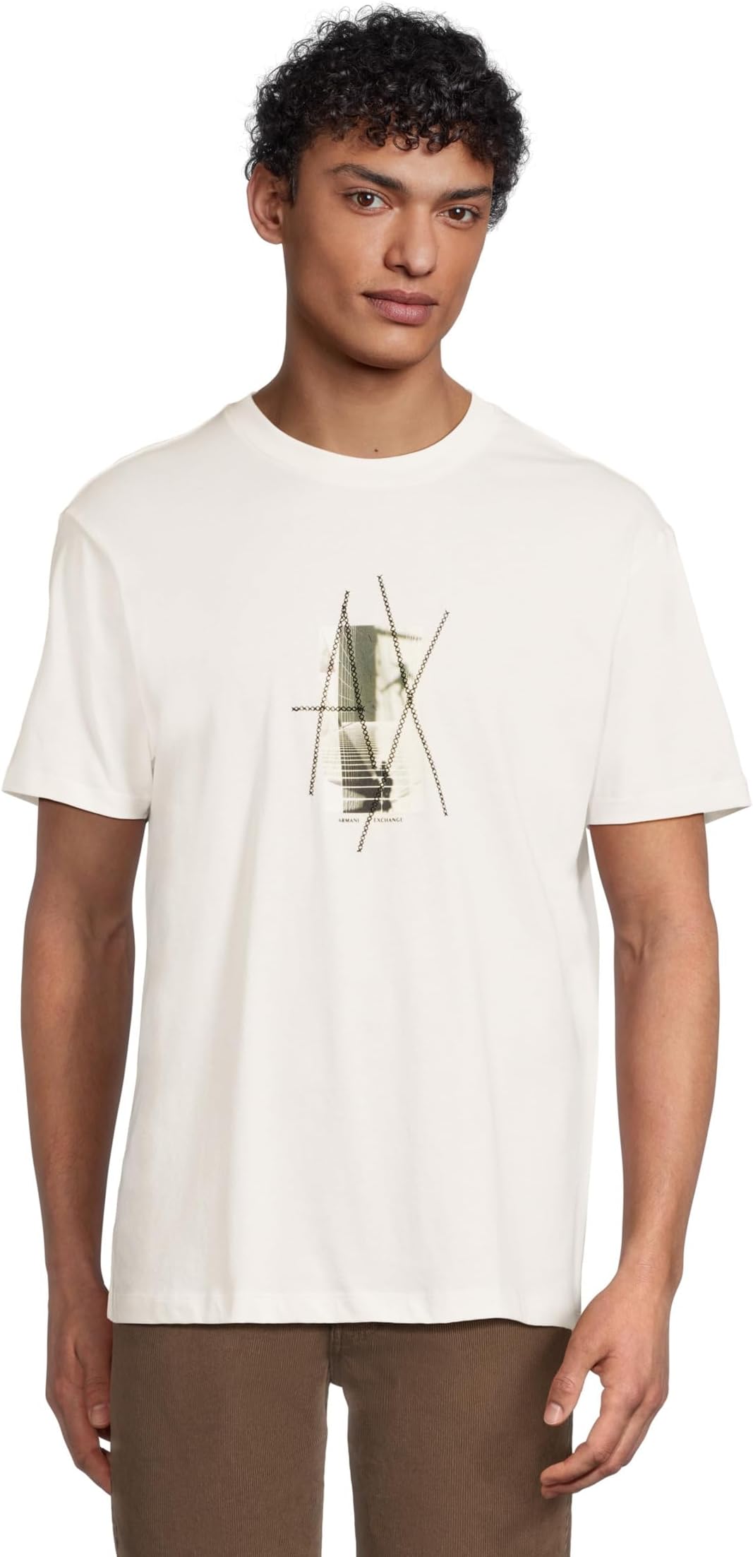 

Футболка Armani Exchange Graphic Cotton T-shirt, цвет Off White