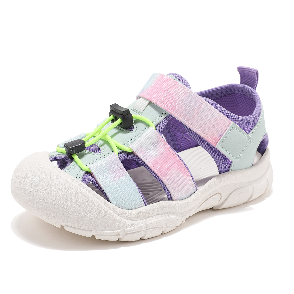 

Сандалии детские, легкие, износостойкие, с амортизацией, низкие ABC KIDS, бежевый/зеленый/фиолетовый