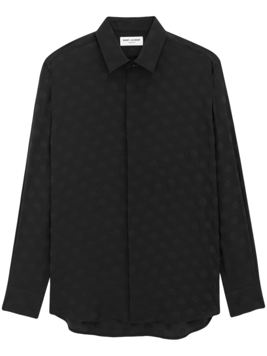 

Saint Laurent шелковая рубашка в горох, черный