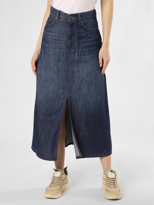 

Джинсовая юбка с льняной геладой Weekend Max Mara, синий