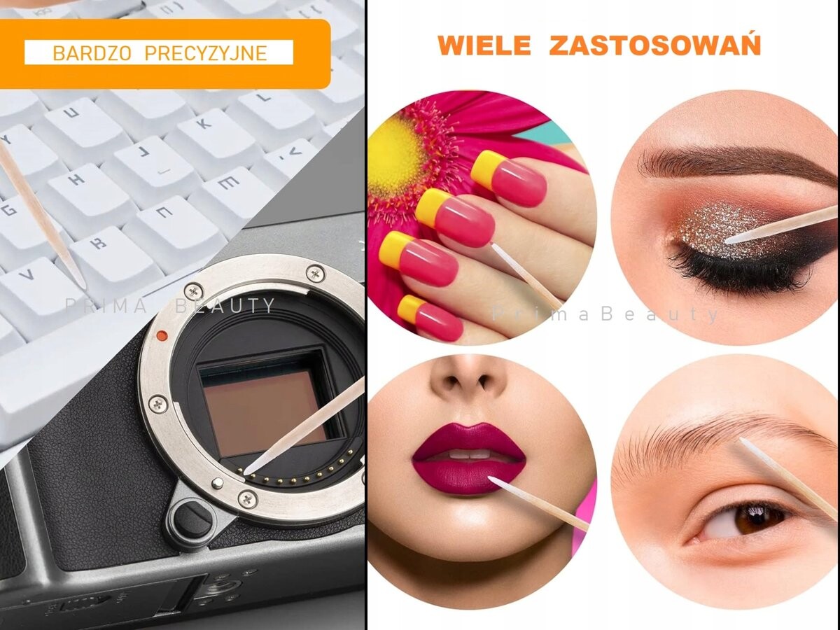 Деревянные косметические палочки Precision с ватой, 100 шт Prima Beauty — фото 2