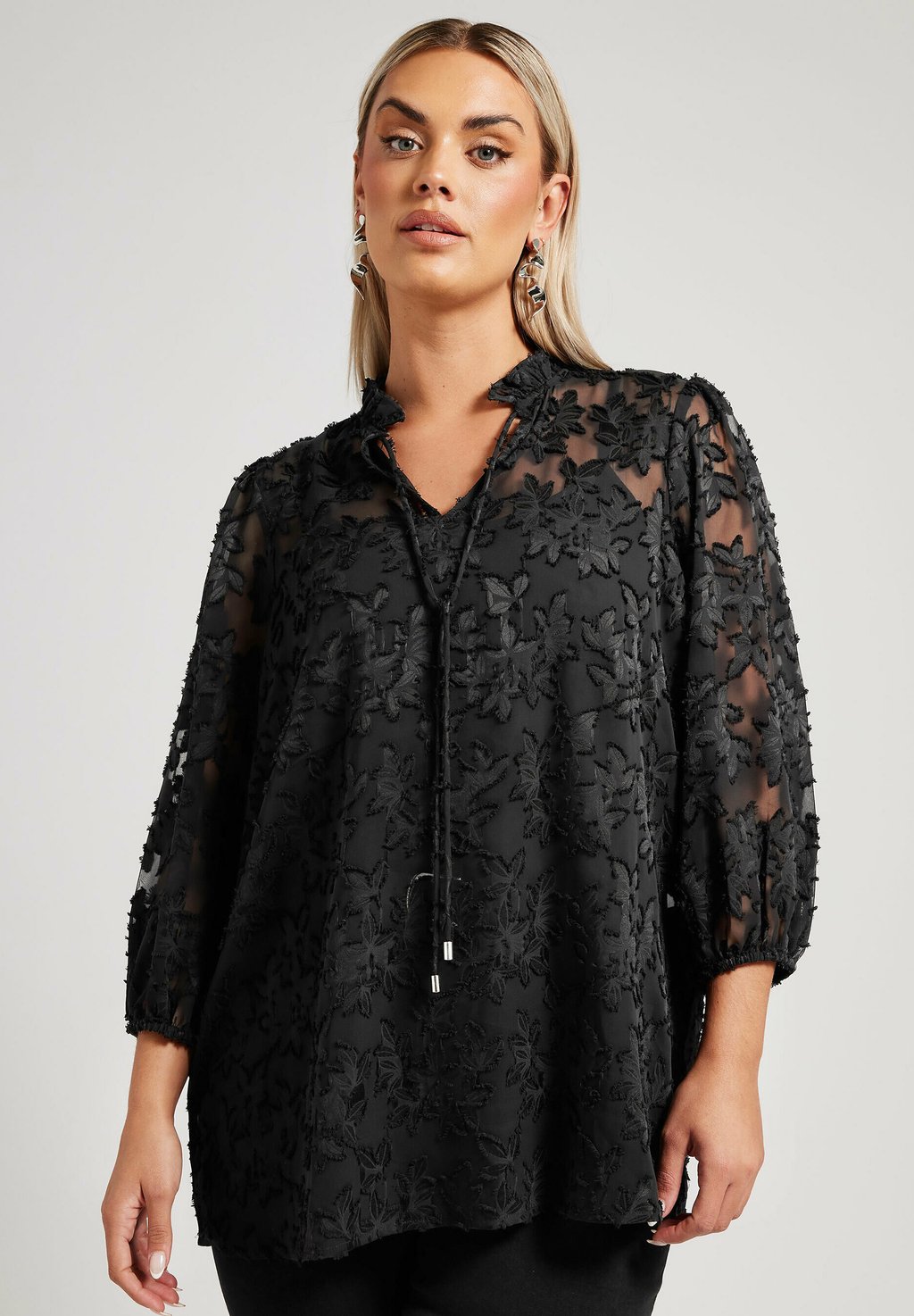 

Блуза TIE NECK Yours Clothing, антрацит