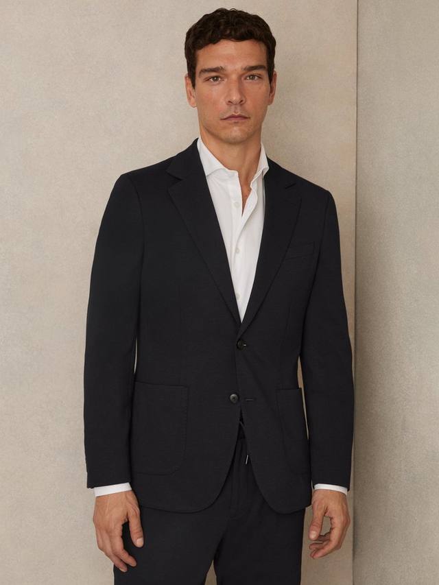 

Gerrard Slim Fit однобортный джерси пиджак Reiss, Navy