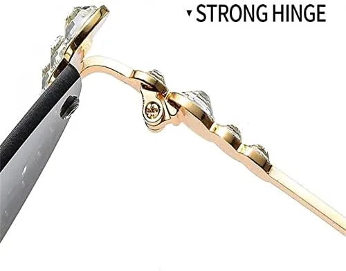 

Стиль оправы. Женские очки с полуободковыми линзами, устойчивыми к УФ-излучению. Женские солнцезащитные очки с бриллиантовой инкрустацией MTZJH, One Size