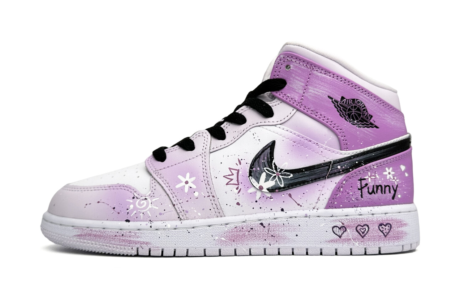 

Кроссовки Air JORDAN 1 Vintage Basketball Shoes Women's Mid-Top Purple White