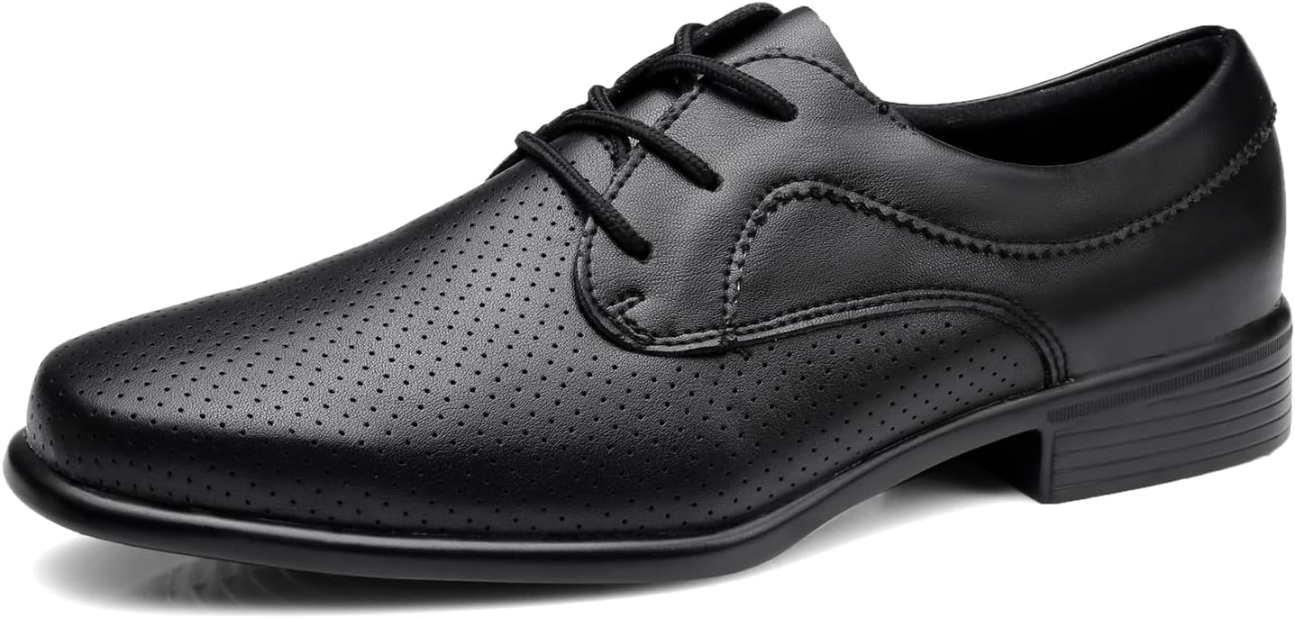 

Мужские бальные танцевальные туфли с шнуровкой и устойчивым каблуком, для латиноамериканских танцев, сальса, модель LHD404 Hroyl, Black-rubber Sole