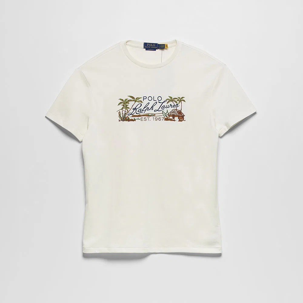 Мужская футболка Classic Fit Embroidered Jersey белая от Polo Ralph Lauren