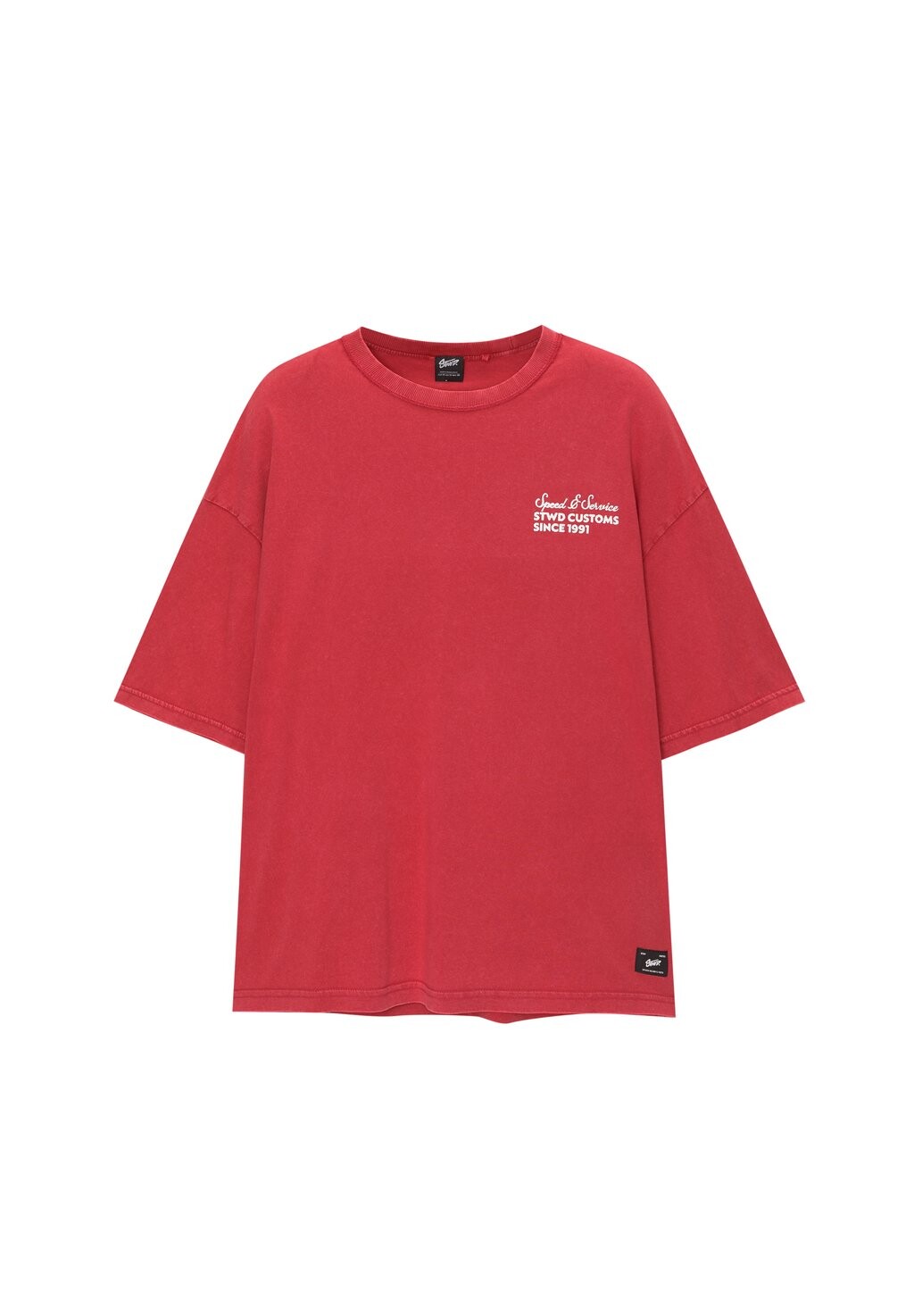

Футболка с принтом STWD MOTOR PULL&BEAR, красный