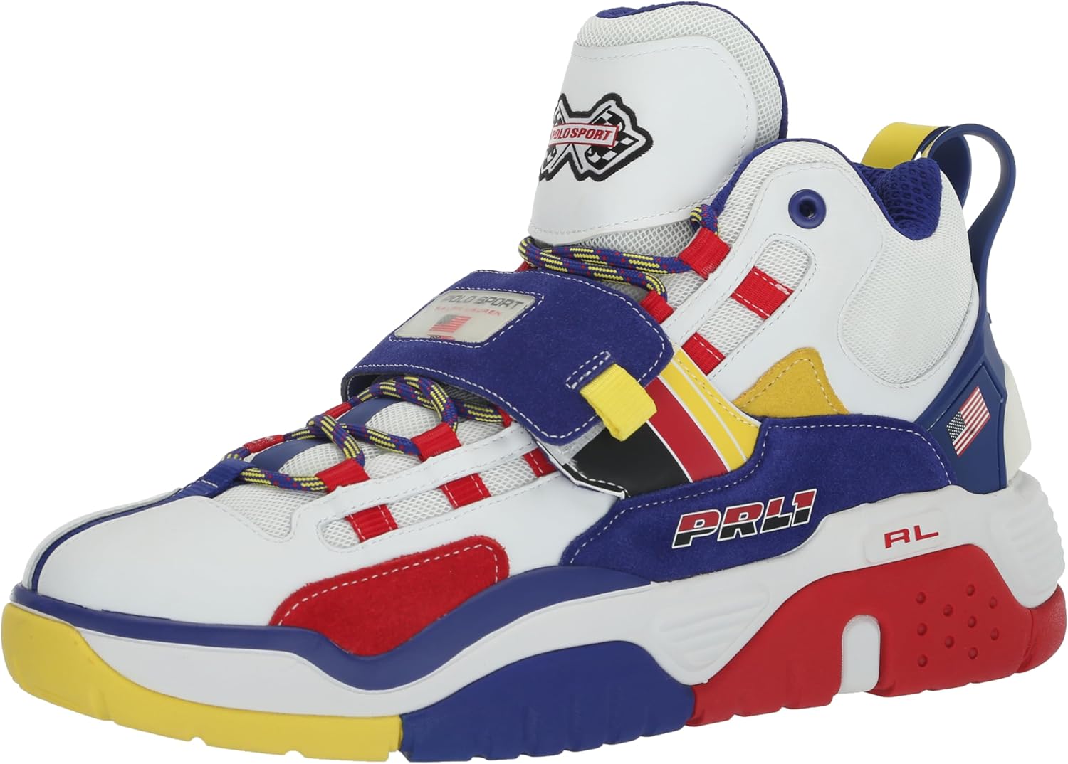 

Polo Ralph Lauren мужские Ps100 многоцветные высокие кроссовки, White/City Royal