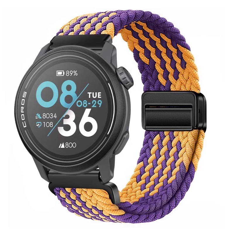 

Penc Iwatch Часы Strap COROS Compatibility Nylon Material 42mm, Upgraded-Magnetic Closure-Woven Loop-Zebra Stripe Gold