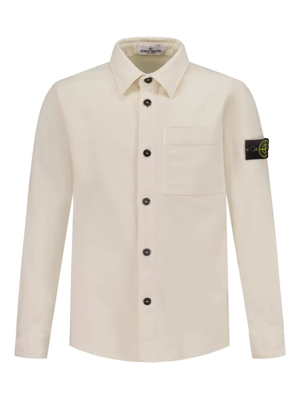 

Рубашка на пуговицах с нашивкой в виде компаса Stone Island Junior, нейтральный