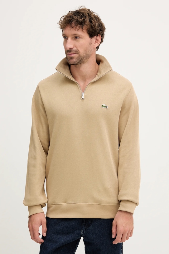 

Хлопковый свитер Lacoste, бежевый