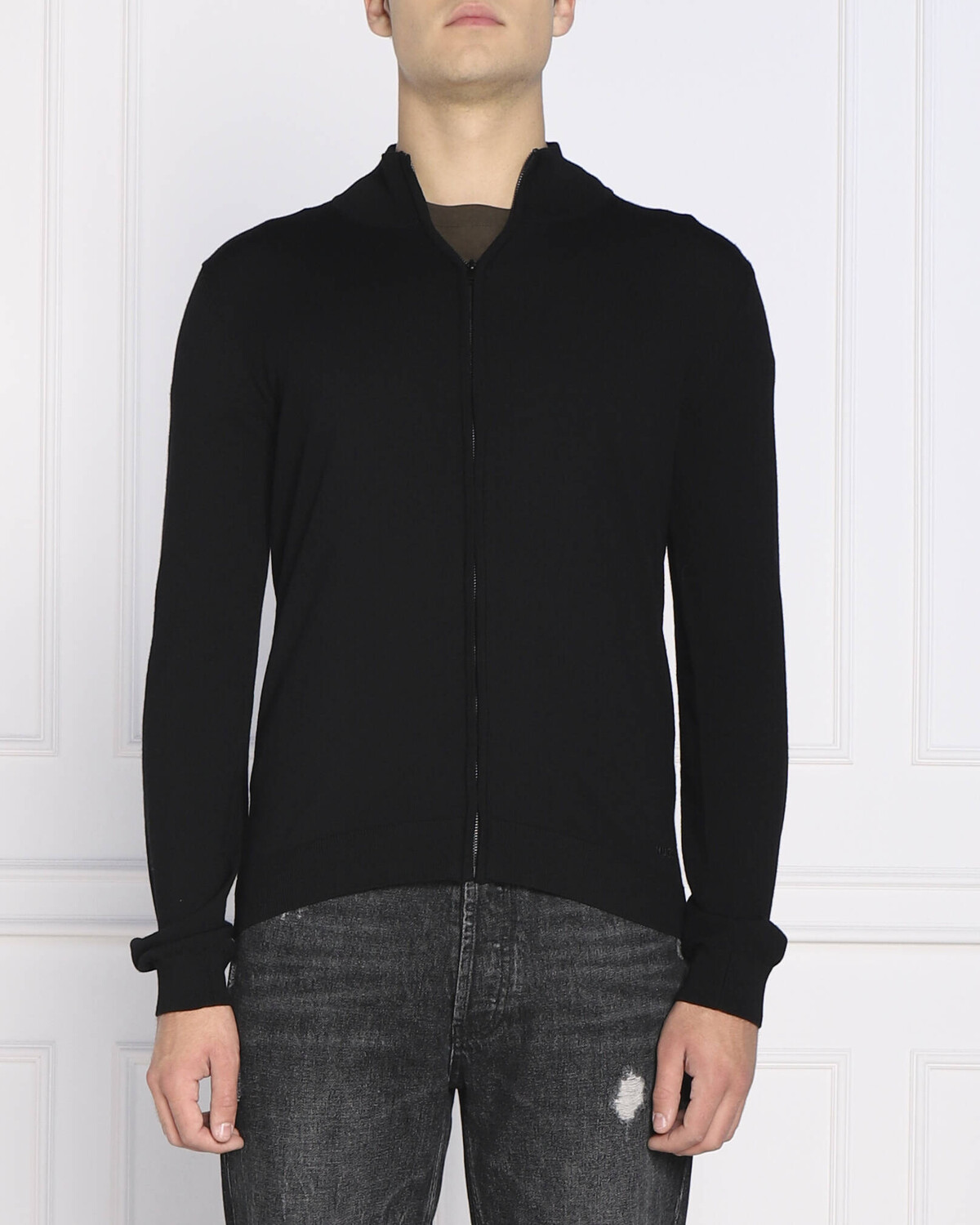 

Свитер из шерсти HUGO san jorge-m slim fit, черный