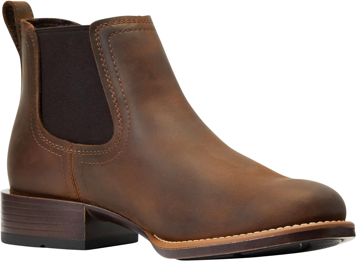 Унисекс-ребенок ARIAT, западные сапоги Booker с круглым носком, коричневый — фото 3