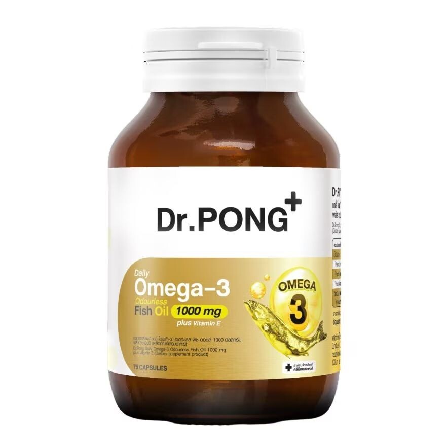 

Dr.pong Рыбий жир Dr.PONG Daily Omega-3 без запаха 1000 мг. плюс витамин Е, Yellow