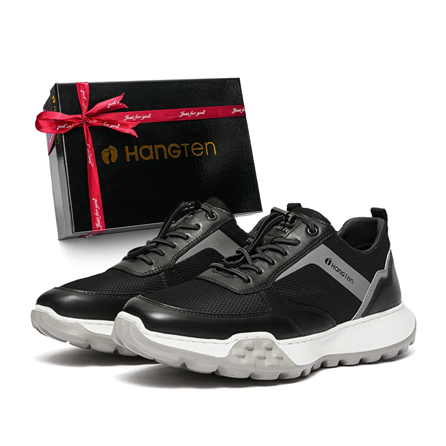 

Мужские кроссовки для пешего туризма/трекинга с противоскользящим покрытием и износостойким покрытием HANG TEN, Black