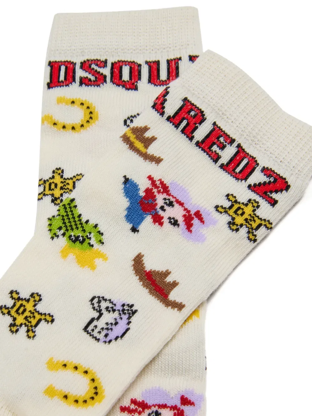 Носки с логотипом в стиле вестерн Dsquared2 Kids, нейтральный — фото 2