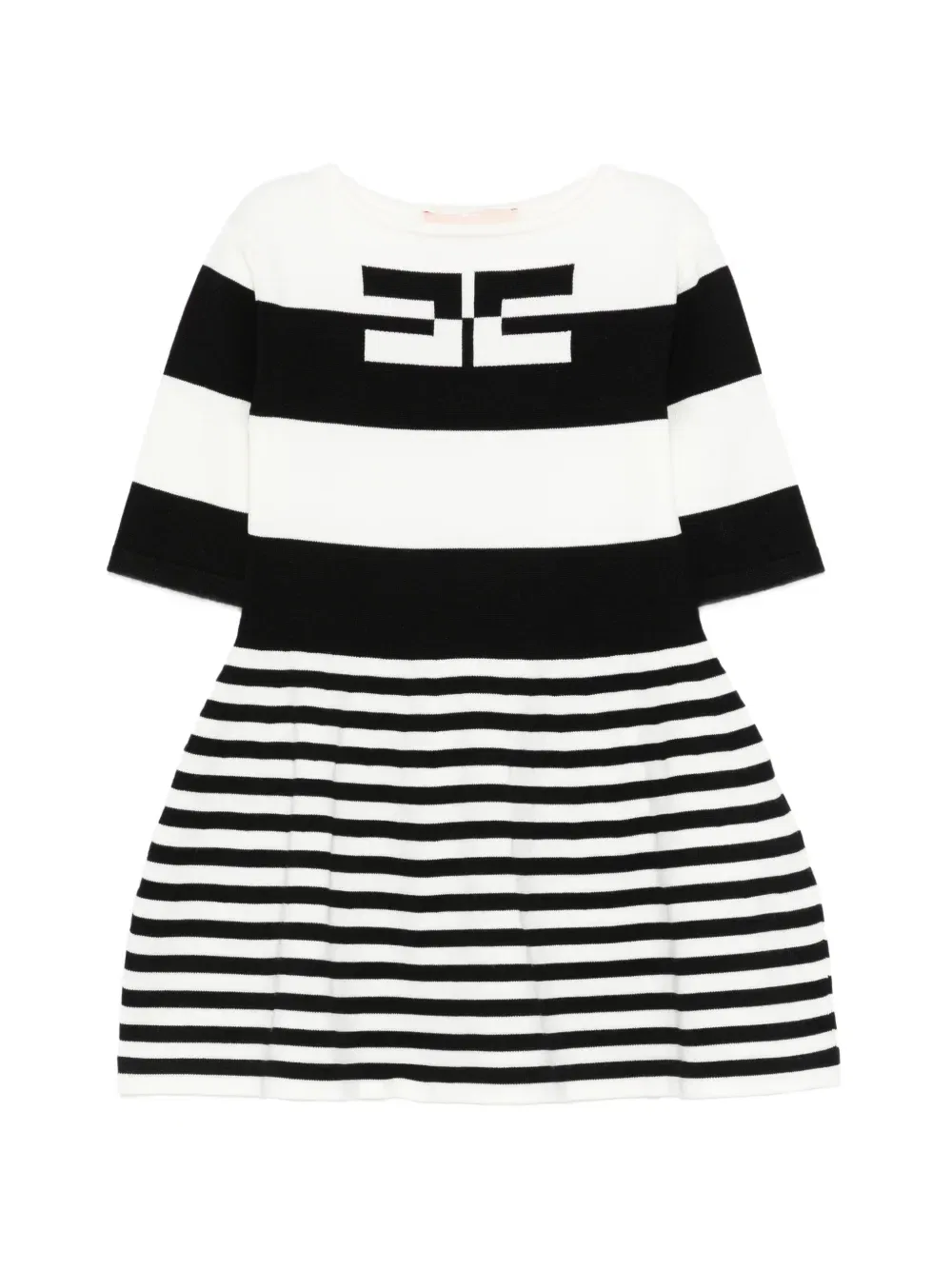 Полосатое платье Elisabetta Franchi La Mia Bambina, белый